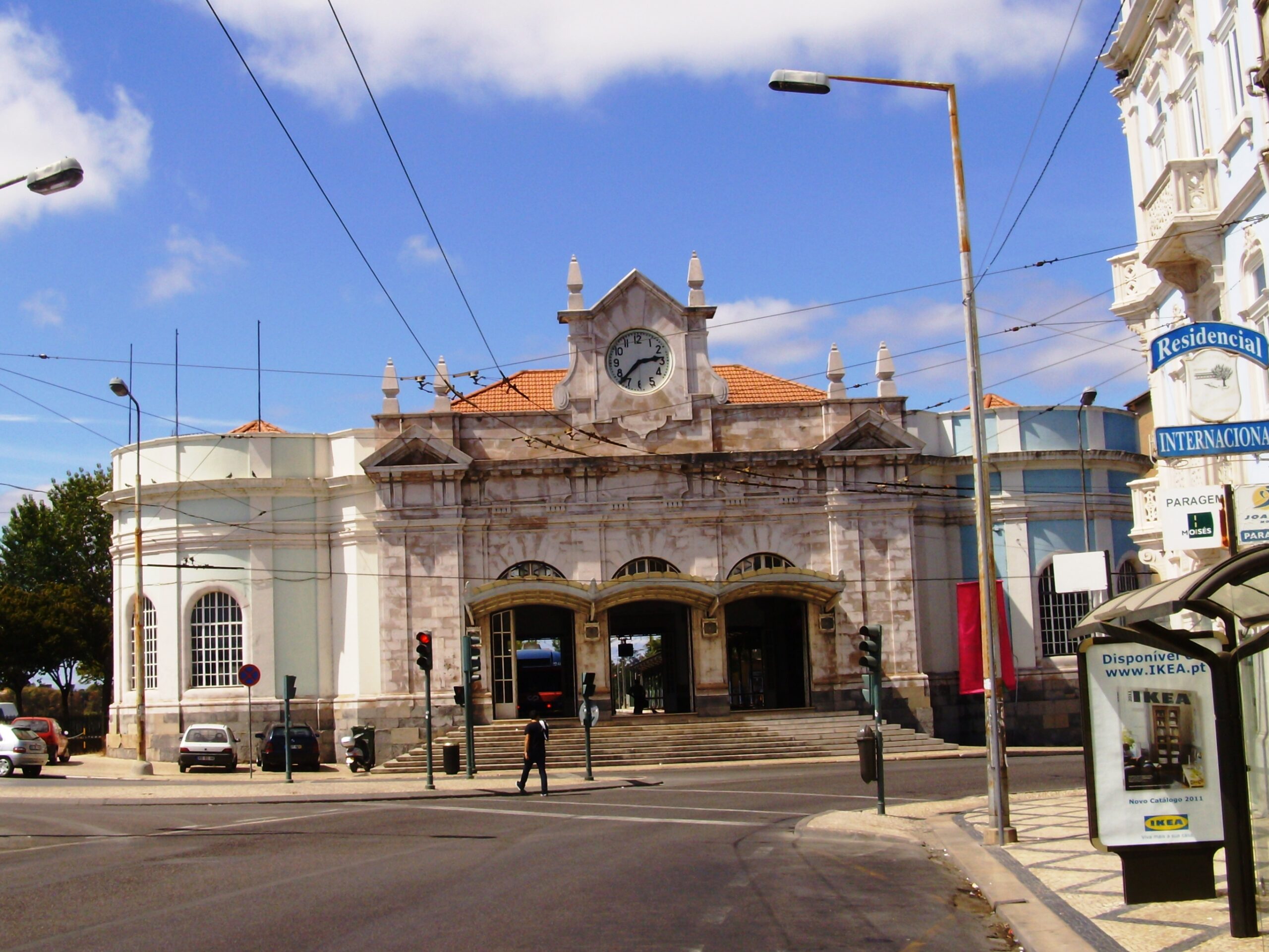 Coimbra railway station in Portugal, showing a practical transport hub for daily logistics outside Lisbon.