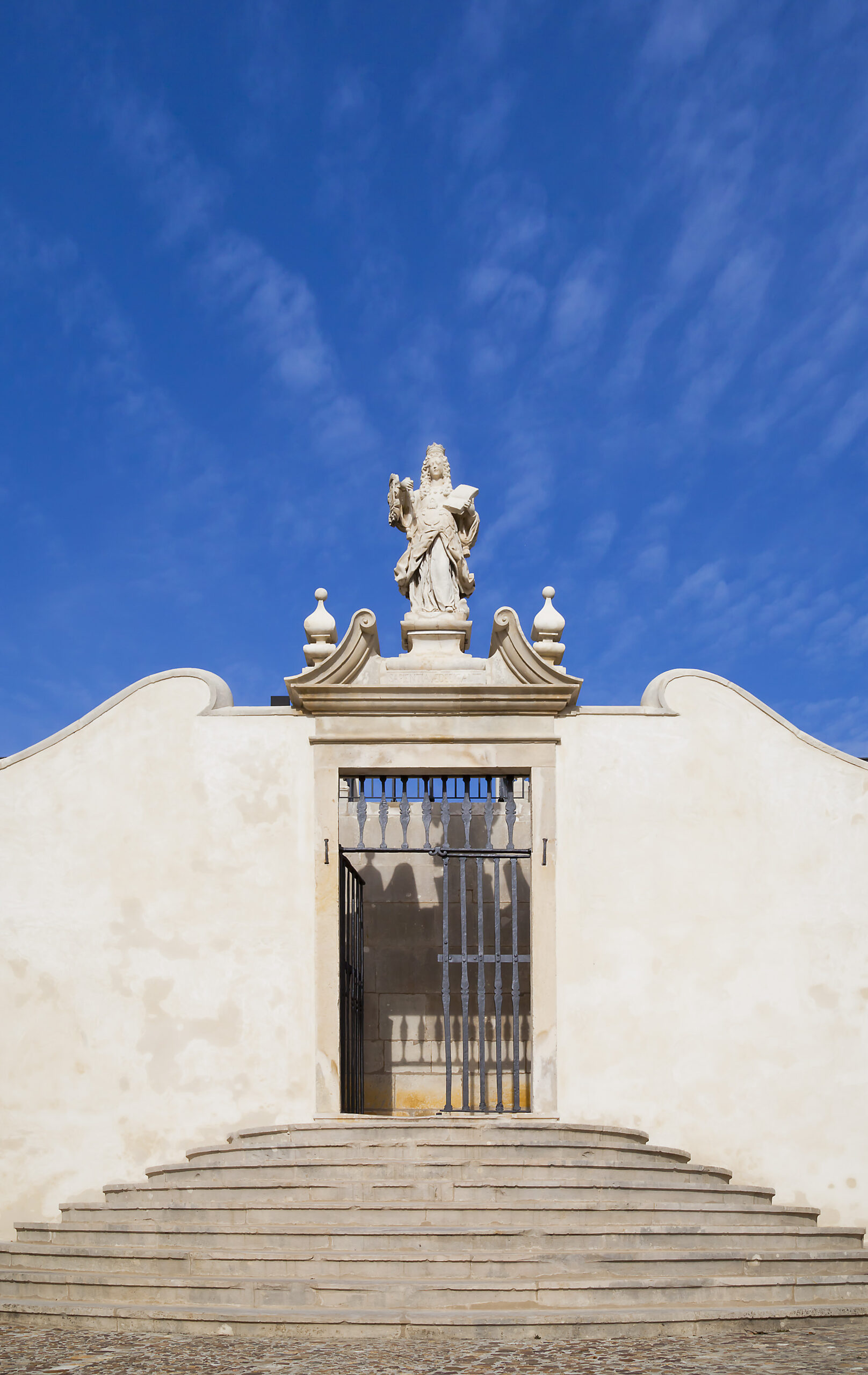 Historic architecture and monument view in Coimbra near the university district.