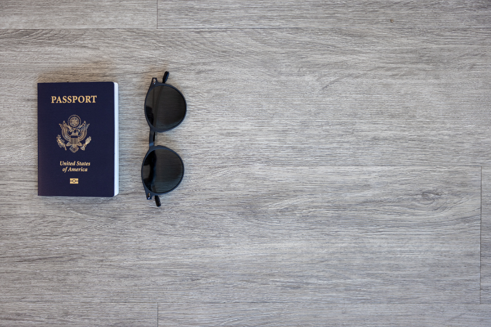 Passport and travel documents on a table