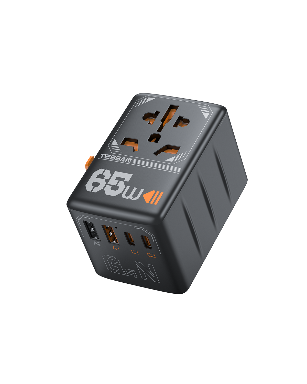 Tessan 65W universal travel adapter with USB ports
