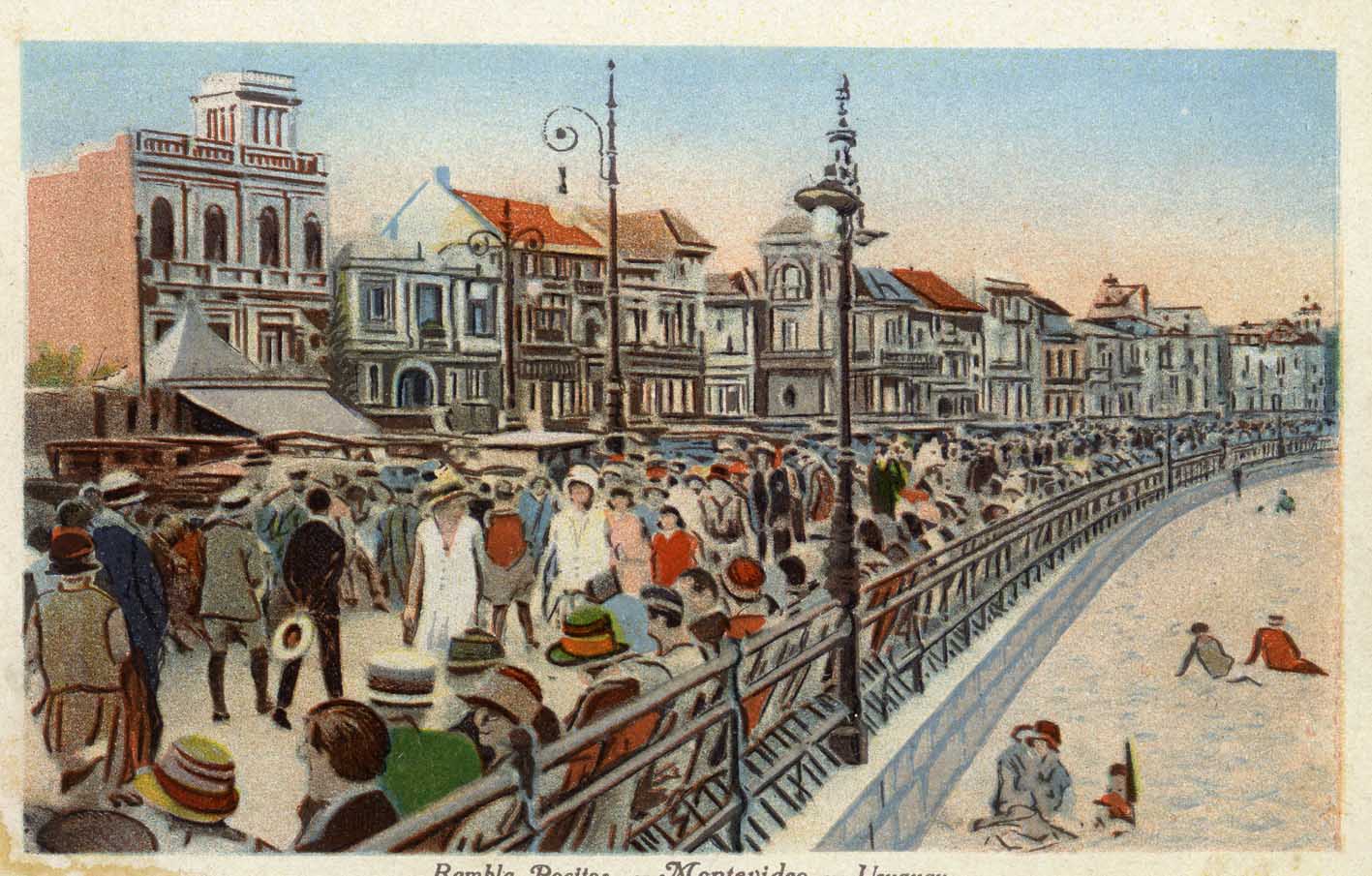 The Rambla de Pocitos waterfront in Montevideo, Uruguay.