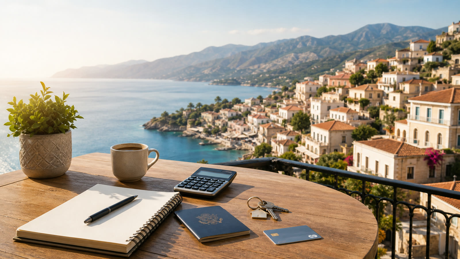 Custom editorial travel-money photo for retirement abroad budget planning.