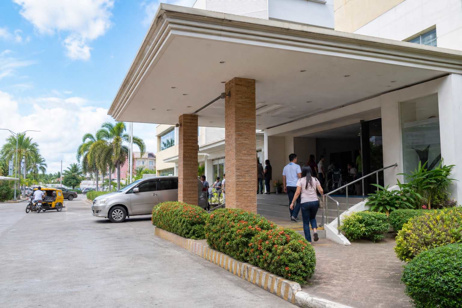 Illustrative covered private-clinic drop-off route in Davao.